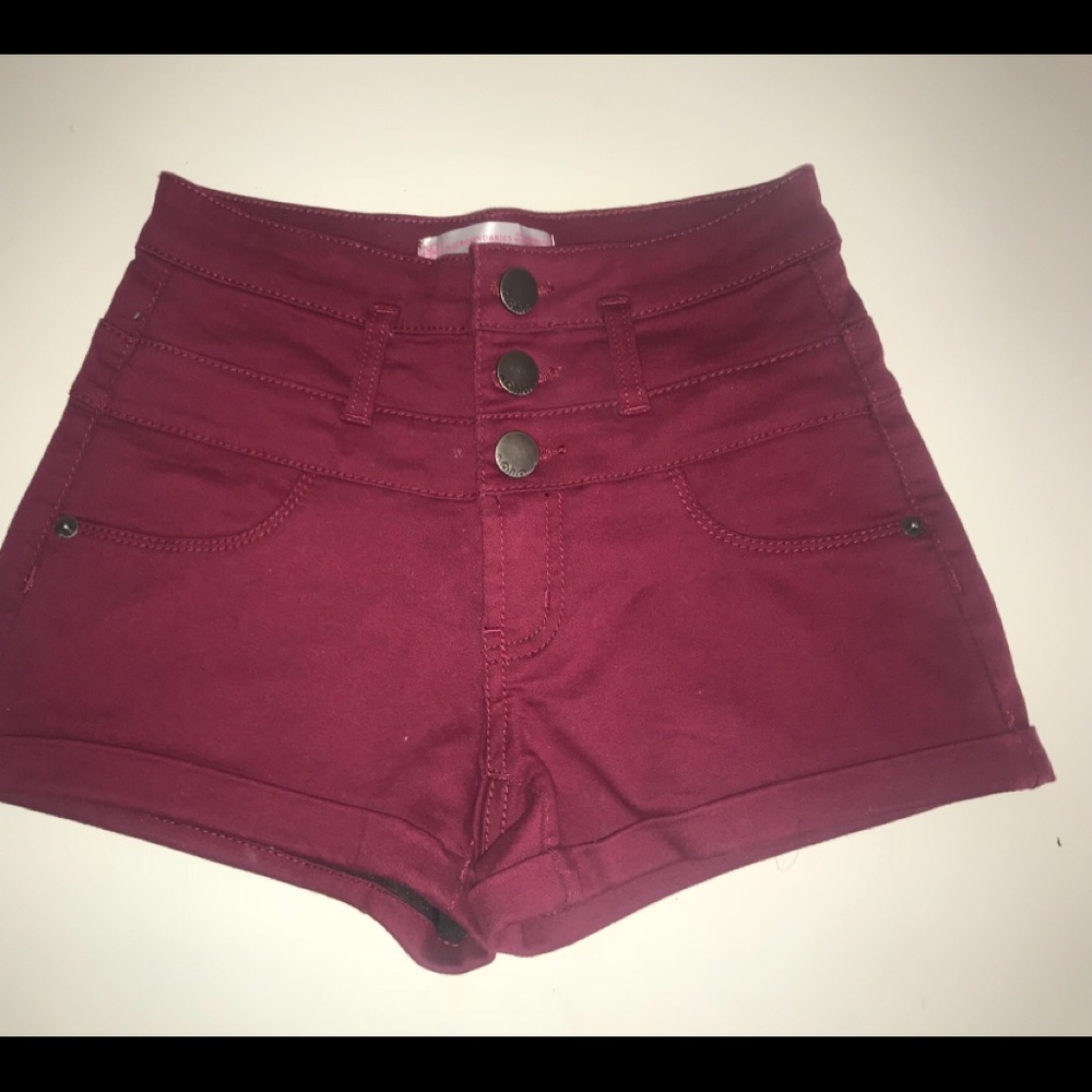 Maroon/Red Denim Shorts